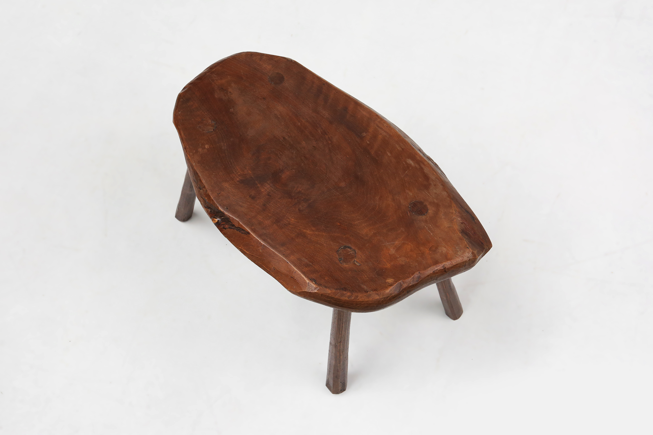 Mid-century Wabi Sabi stool or side table in oak, France ca. 1850thumbnail